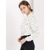 Allegra K Women's Vintage Ruffle Stand Collar Long Sleeves Polka Dots Blouse - 4 of 4
