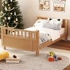 Platform Bed with Headboard and Guard Rails, Low Profile Wood Frame Bed for Kids Room-Baofuwish - 2 of 4
