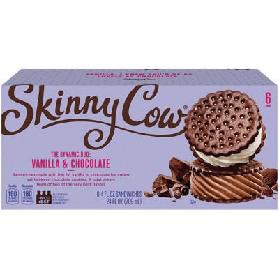 Skinny Cow Vanilla Chocolate Ice Cream Sandwich - 6pk