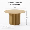 Wooakway 30"H Round Fashion Wooden Table Suitable for Kitchen Conference and Gaming Use One Pedestal Black/Walnut/Natural Wood - 4 of 4