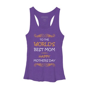 Women's Design By Humans Happy Mother's Day World's Best Mom By tmsarts Racerback Tank Top - 1 of 2