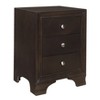 NicBex 18 inch Nightstand with 3 Drawers,Side Table with 2 USB Ports and Metal Round Handle,Bedside Table for Bedroom,Living Room,Brown/Gray/White - 3 of 4