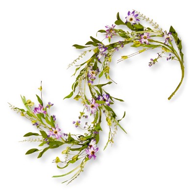 Artificial Spring Purple Flower Garland (5') - National Tree Company