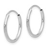 Black Bow Jewelry Children's 13mm Endless Hoop Earrings in 14k White Gold - image 2 of 4