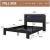 BABYYER Full Size Bed Frame with Storage Headboard, Farmhouse Platform Bed with Charging Station and Metal Slat Support, No Box Spring Needed - 4 of 4