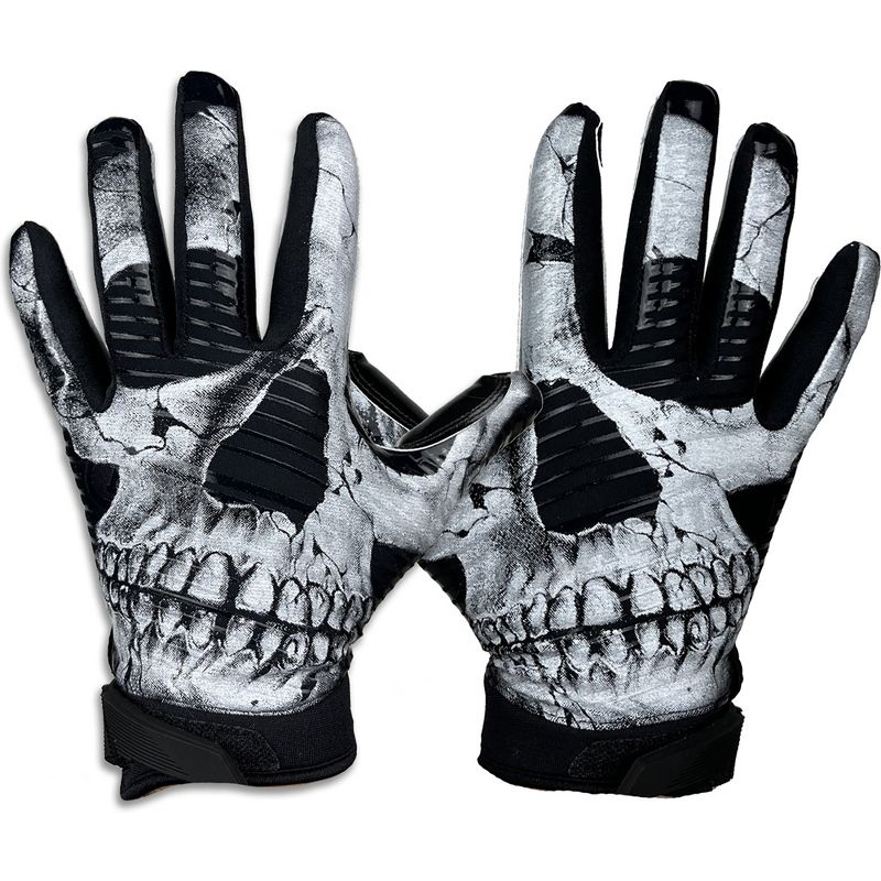 Battle Sports Youth Skullface Doom 1.0 Football Receiver Gloves - Black/White, 2 of 3