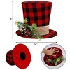 Aoibox Christmas Tree Topper Plaid Top Hat with Pinecones Berries Bells 12 x 9 Inch Holiday Decor Accent 1 Piece - 3 of 4