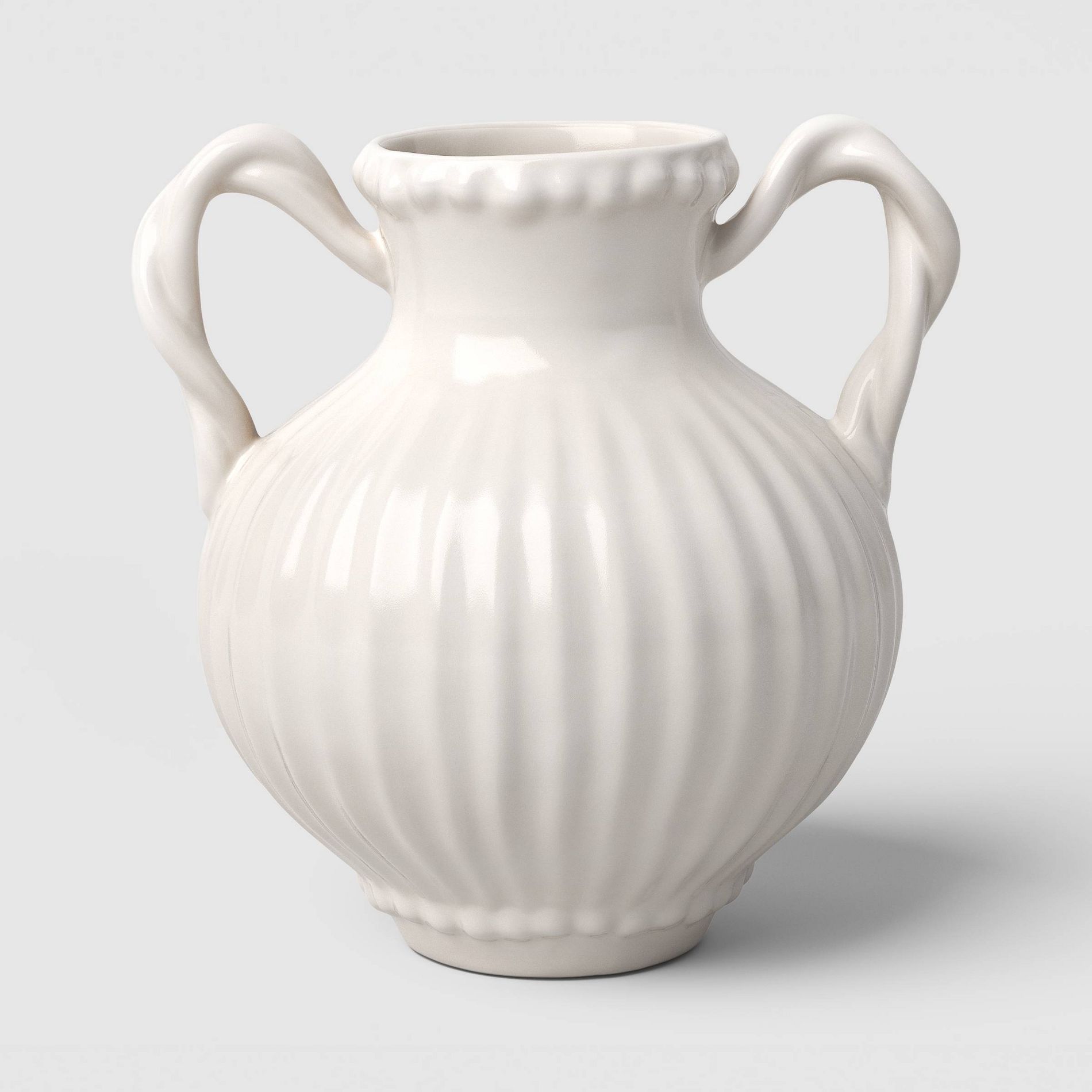 Beaded Ceramic Handled Vase Ivory - Threshold™