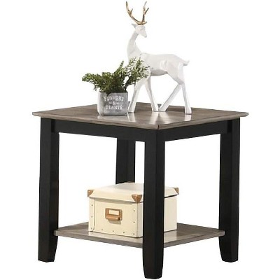 VYNXARIA Simple Modern Look Wooden 1pc End Table Living Room Sofa Side Table Solid Rubber wood