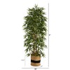 Nearly Natural 6-ft Bamboo Artificial Tree with 1024 Bendable Branches in Handmade Natural Cotton Planter - 2 of 4