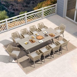 PURPLE LEAF Outdoor Dining Set All-Weather PE Rattan Outdoor Patio Furniture Set with All Aluminum Frame Table and Chairs Set - 1 of 4