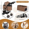 Itopfox Pet Stroller for Small Medium Dogs & Cats, 3-Wheel Foldable with Breathable Mesh Canopy, Cup Holders, Easy Assembly, Deep Brown - 2 of 4