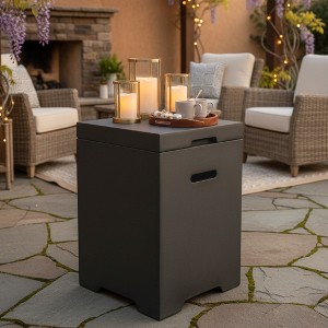 Clihome Outdoor Side Table for Fire Pit,Propane Tank Cover Table, Outdoor Cylinder Hideaway Table for Gas Fire Pit and Gas Griddle - 1 of 4