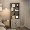 CuisinSmart 71.4" Tall Bookcase with 2 Doors, Freestanding Farmhouse Bookshelf with Storage Shelves for Living Room Bedroom Office - 3 of 4