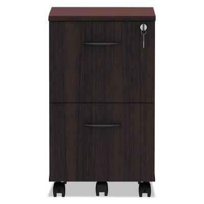 Mahogany 2-Drawer Lockable Mobile File Pedestal