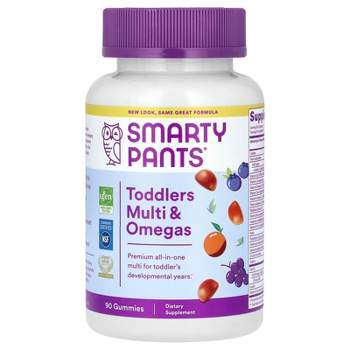 SmartyPants Toddlers, Multi & Omegas Gummies, Grape, Orange, and Blueberry, 90 Gummies