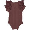 Studio 3 Baby/Infant Girls' 2-Piece Ribbed Flutter Bodysuit & Flare Legging Set - 3 of 4