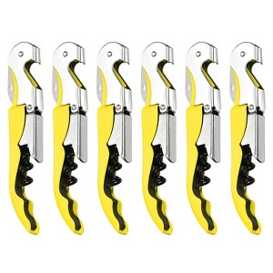 Unique Bargains Double Hinged Wine Bottle Openers with Foil Cutter 6 Pcs - 1 of 4