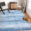 Washable Rug Non-Slip Vintage Paisley Carpet - Low Pile Floral Throw Rug for Living Room, Bedroom (Blue) - 2 of 4