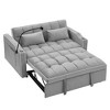 Convertible Sofa Bed, 55.51" Pull Out Couch Sleeper With Throw Pillows And Adjustable Backrest, Versatile 2-Seater Sofa Bed With USB Charging Ports - 4 of 4