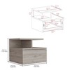 CENGHU Floating Nightstand, Modern Sideboard Decorative Storage Cabinet with Drawer, End Table, Side Table, Open Top Shelves for Bedroom - 4 of 4