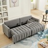 83" Polyester Futon Sofa Bed with 2 Pillows, Adjustable Backrest & Hidden Storage - 3 of 4
