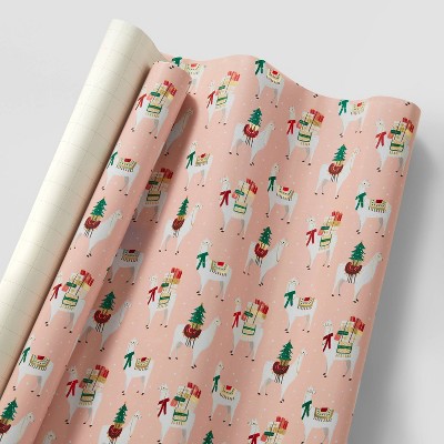 Llama Gift Wrap Blush - Wondershop™