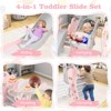 Safstar 4 in 1 Toddler Slide and Swing Set, Indoor Outdoor Rocket Playset Gym with Baby Swing, Basketball Hoop, Kids Climber Play Set for Age 1+ - 4 of 4
