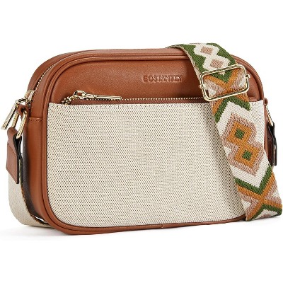 Quilted Crossbody Bags for Women Vegan Leather Purses Small Shoulder Handbags with Wide Strap
