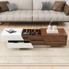 NicBex Rectangle Coffee Table Center Dining Table with Sliding Tabletop & Storage for Living Room - 4 of 4