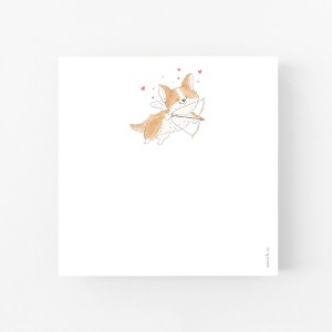 Cupid Dog 6" x 6" Square Love Notepad by Ramus & Co (100 Heavyweight Tear-Off Sheets) - 1 of 3