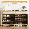 Shoe Cabinet, Rattan Storage Cabinet, Buffet Cabinet Sideboard with Doors and Drawer, - 3 of 4