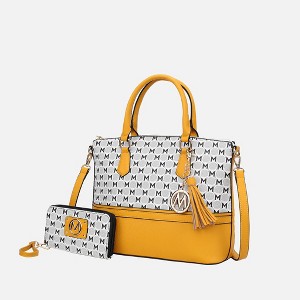 MKF Collection Saylor Circular M Emblem Print Women’s Tote Bag with Wallet by Mia K - 1 of 4