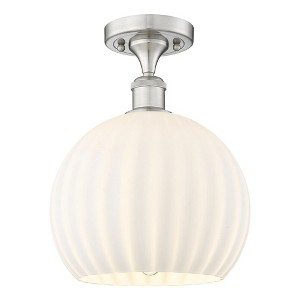 White Venetian - 1 Light Semi-Flush Mount In Modern Style-13 Inches Tall and 10 Inches Wide - 1 of 1