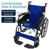 Vive Health Air Frame Ultra Lightweight Wheelchair Portable Folding Design - 240 lbs Capacity - 2 of 4