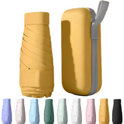 Clotth UPF50+ Mini Travel Umbrella 16cm – Windproof Compact Parasol with Zippered Case (225g for Hiking/Pocket), UV Protection