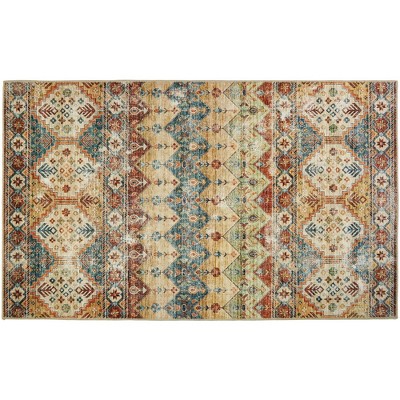 Homefires Marrakesh Indoor Rug 3' x 5' – Global Medallion Pattern in Earth Tones, Flatwoven for Living Room or Entryway