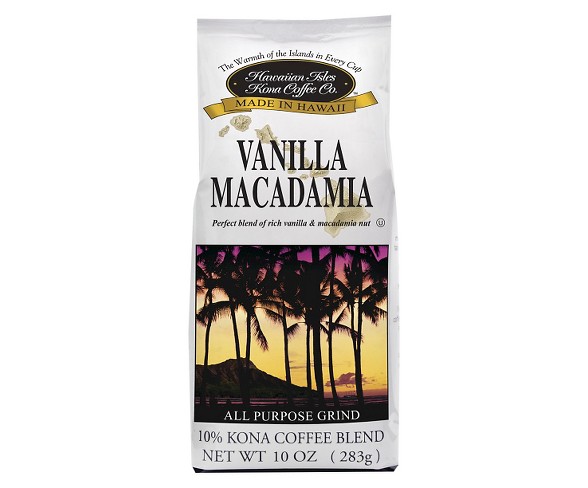 Hawaiian Isles Vanilla Macadamia Blend Medium Roast Ground Coffee - 10oz