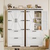 USIKEY 50.4" H Farmhouse Storage Cabinet, Bathroom Storage Cabinet with with 2 Doors & Drawers and Adjustable Shelf, for Bathroom, Living Room, White - 3 of 4