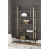 Signature Design by Ashley Brentmour 72" Modern Bookcase with 5 Shelves - Brown Wood & Gold Metal Frame - 2 of 4