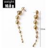 Vintage Gold Beaded Drop Earrings – Long Statement Dangle Jewelry for Wedding & Valentine‘s Day - 3 of 4