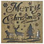 Diva At Home 12" Lighted Wooden "Merry Christmas" Christmas Wall Decoration
