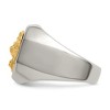 Black Bow Jewelry Men's 18mm Stainless Steel & 14K Gold Accent Lion Head Tapered Ring - 4 of 4