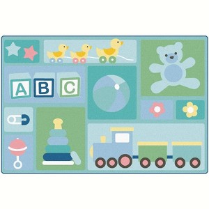 Carpets for Kids Baby Basics Toddler Learning Rug Tranquil Colors, Rectangle - 1 of 4