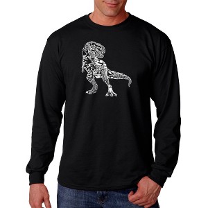 LA Pop Art Men's Word Art Long Sleeve T-shirt - Dino Pics - 1 of 4