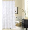 White Ruffle Shower Curtain,Cloth 72x72 Inch, Double Layer, Non - See Through, Textured Fashion Bathroom Decor - 2 of 4