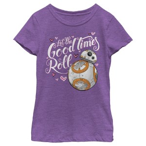 Girl's Star Wars The Force Awakens BB-8 New Droid in Town T-Shirt - 1 of 4