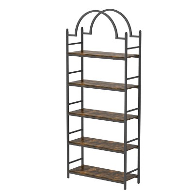 Artloge 5 Tier Tall Arched Storage Bookshelf Display Holder 76'' Tall Plant Stand Pot Indoor Display Shelves for Home Patio Garage