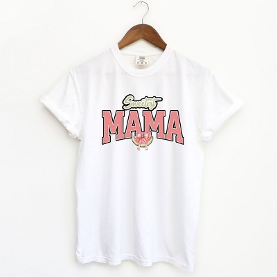 Simply Sage Market Women's Coquette Sweetest Mama Watermelon Short Sleeve Garment Dyed Tee