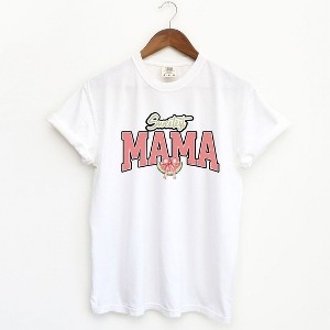 Simply Sage Market Women's Coquette Sweetest Mama Watermelon Short Sleeve Garment Dyed Tee - 1 of 2